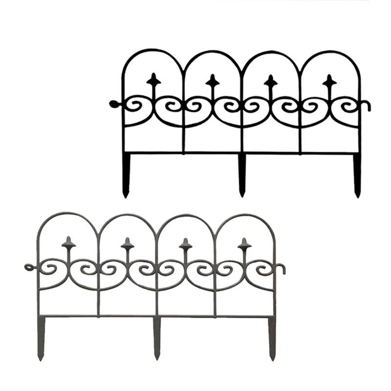 5pcs Decorative Garden Fence Outdoor Fencing Landscape Patio Path Border Edging Fences Edge Section Panels