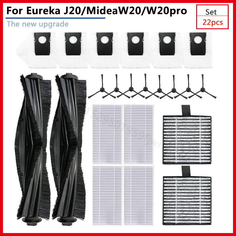 Für Eureka J20 Midea W20 W20Profi Elektrische Roboter Kehrmaschine Hauptseite Pinsel Hepa-Filter Haushaltsgerät Staubbeutel Bausatz Staubsauger