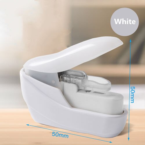 No Nails No Staples Stapling Machine Mini Cute Book Stapleless Stapler Paper Stapling Stapler Without Staple Stapler Free: White
