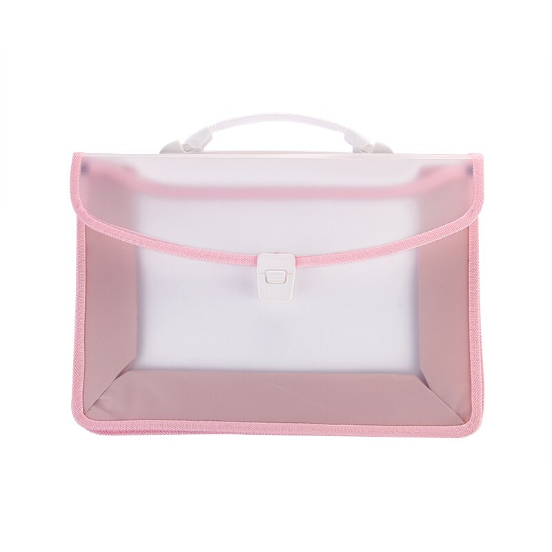 Large capacity A4 File Folder Document Bag Business Briefcase Paper Storage Organizer Bag Stationery School Office Supplies: pink