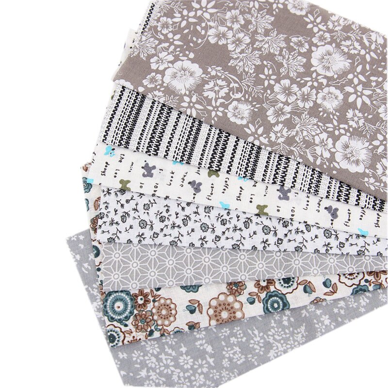20x25cmFloral Plaid Stripe Cotton Fabric,Sewing Quilting DIY Patchwork Fabric Bundle, Handmade Cloth