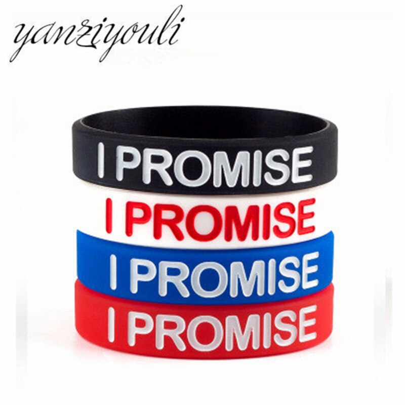 4 pcs/Lot I Promise Basketball Sports Wristband Silicone Gym Fitness Power Bands Energy Bracelets For Man Women ABC207