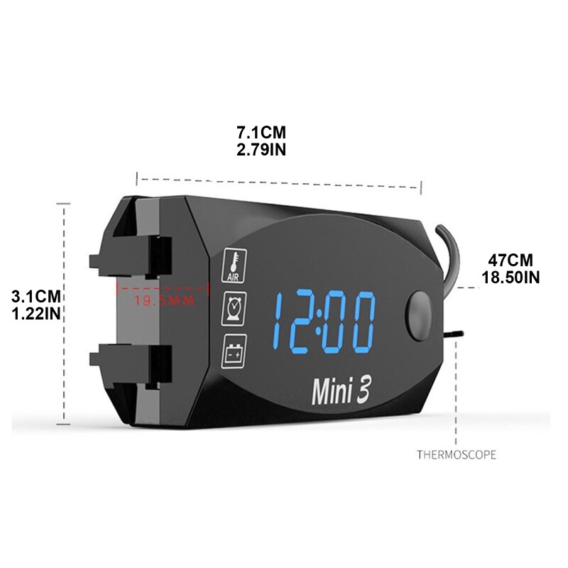 3 In 1 Digital Time Voltage Temperature Clock LED Backlight Digital Display 1pcs