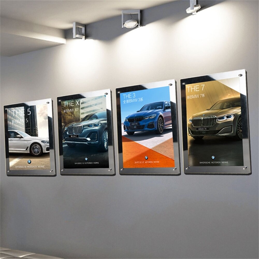A3 Wall Mount Black Durable Adhesive Magnetic Pvc Sign Holder Poster Display Frame / Photo Picture Frame