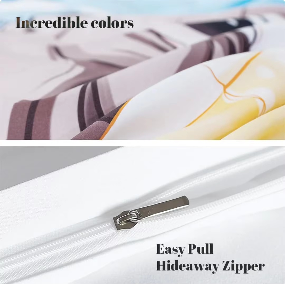 Aangepaste dekbedovertrek en kussensloop, gepersonaliseerde beddengoedset, 3D-geprint patroonformaat gepersonaliseerde dekbedovertrek voor kinderen, volwassenen