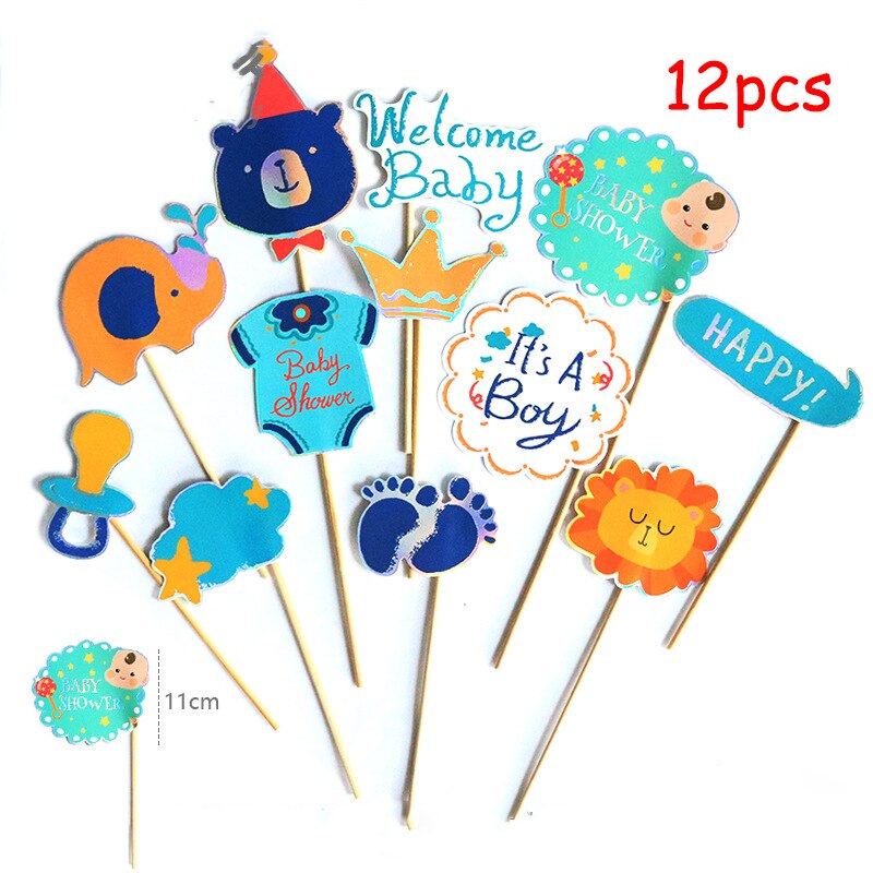 12Pcs/set Birthday Photo Props Cartoon Animal Wreath Love Photobooth Props Birthday Decoration Summer Party Supplies