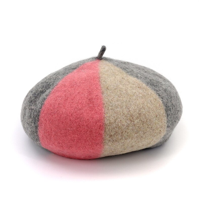 Otoño Invierno boina 100% boinas de lana gorras para las mujeres de lujo chica sombreros para dama Multicolor calabaza sombrero pintor sombrero para mujer