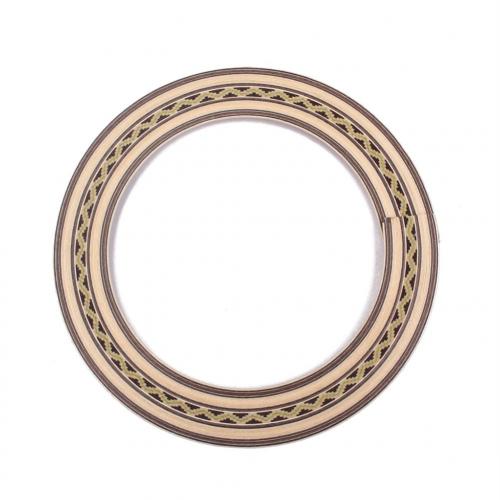 Klasyczna akustyczna gitara folkowa drewniane kółko dźwięk otwór rozeta wkładka dekoracja: zielony fala