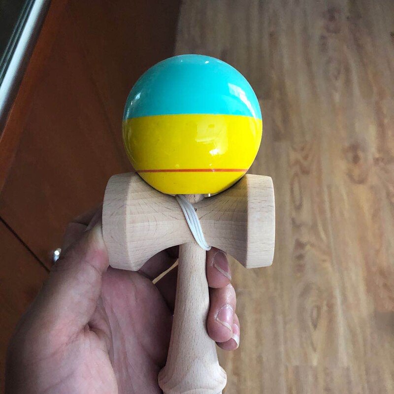 18CM Kendama Wooden Toy Kendama Colorblock Skillful Juggling Ball Education Traditional Game Toy For Children Adult: Pattern K