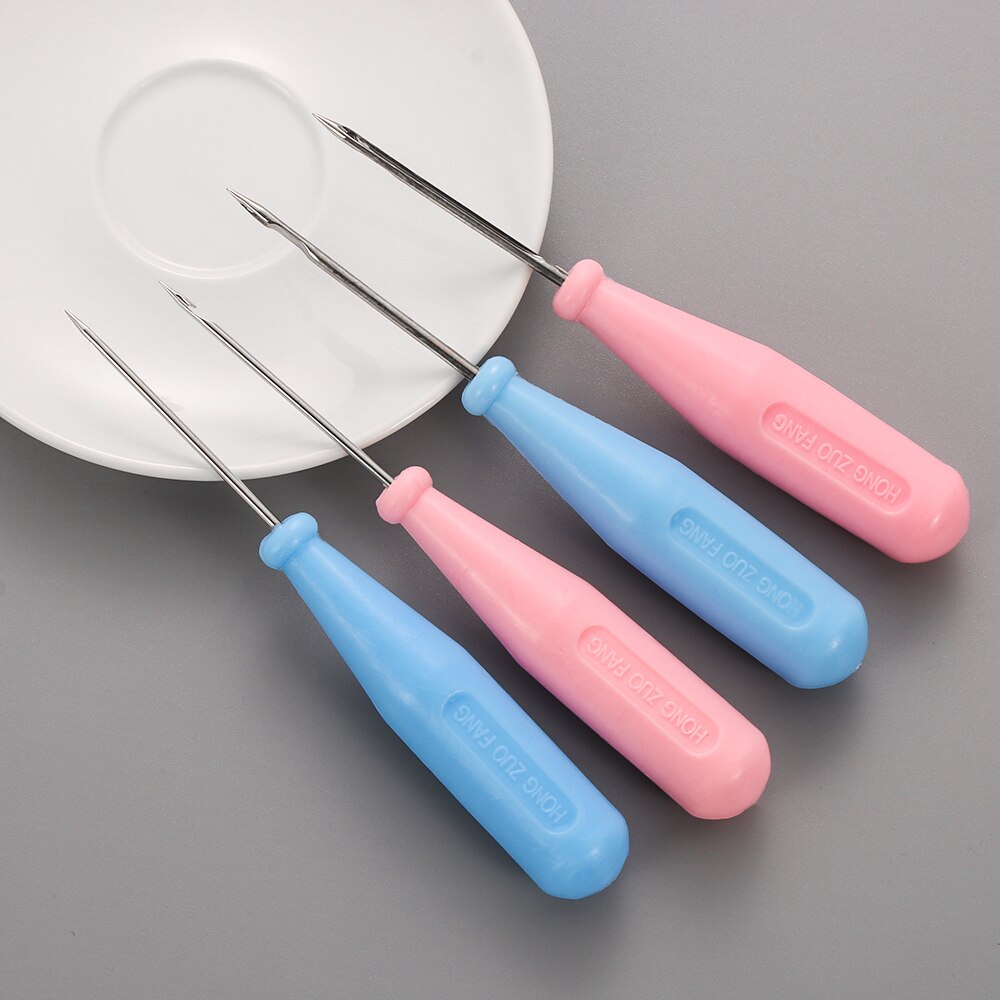 1 Stalen Stitcher Naaien Priem Zakken Gat Haak Diy Handgemaakte Lederen Craft Tool Plastic Handvat Kegel Naald Schoen Reparatie Naald