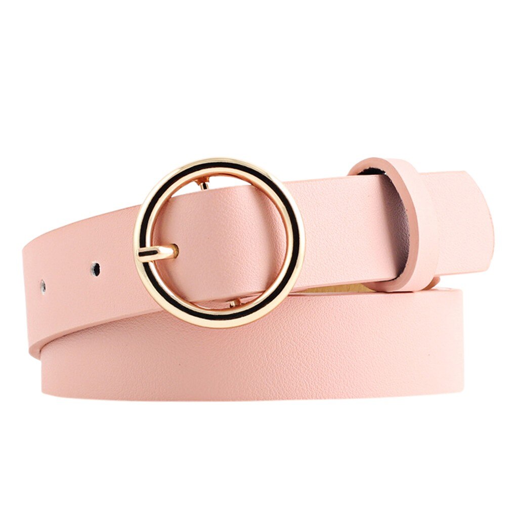 Ceinture en cuir rétro classique pour femmes, nouvelle rétro classique, tout assorti, corps léger, peinture, boucle ronde, boucle ardillon circulaire simple: PK