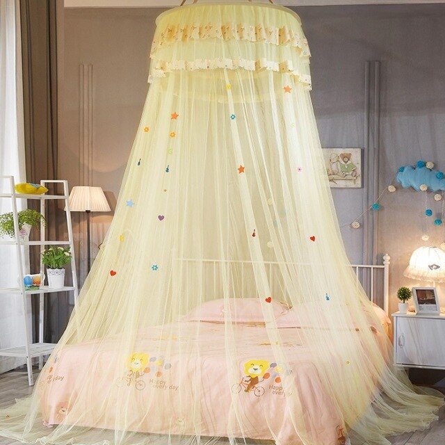 Cotton Baby Crib NettingAnti Mosquito Bed Canopy Pest control Reject Net Princess Bed Canopy baby Girls Room Decoration: yellow