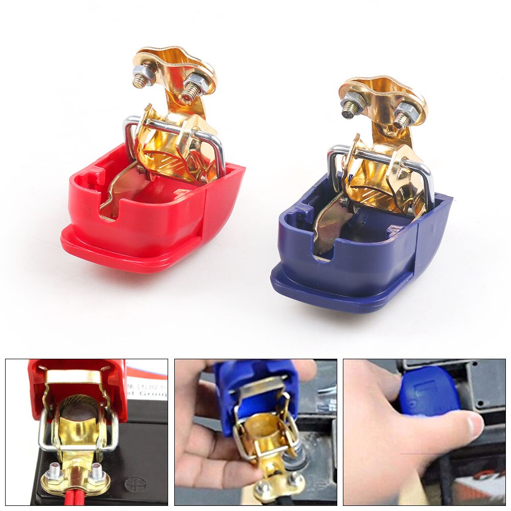 Abrazaderas universales de terminales de batería de liberación rápida de 12V para coche, Conector de batería de motocicleta y caravana, accesorios de coche, piezas de coche