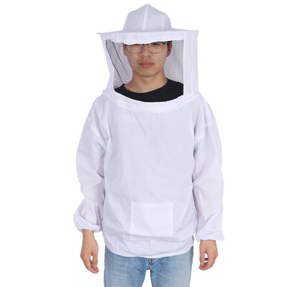 Unisex Breathable Transparent Hooded Beekeeping Suit Insect Feed Mesh Face Shield Protective Coat for Beekeepers