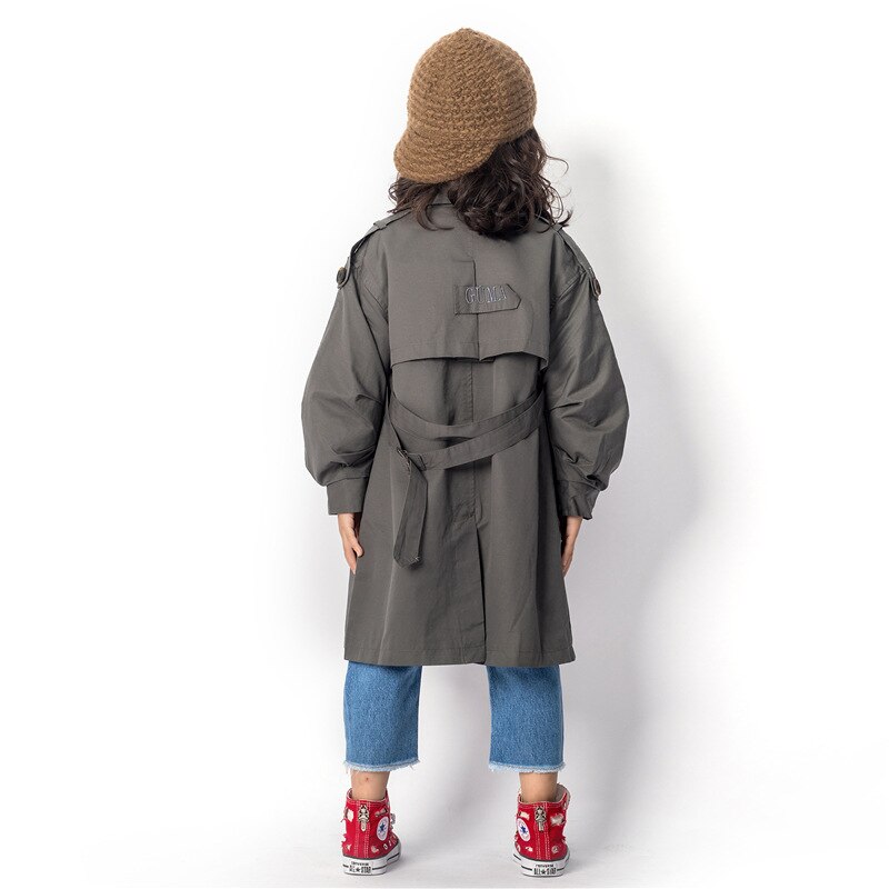 Trench-Coat pour enfants, manteau d'automne unisexe, Double boutonnage, vêtements d'extérieur longs pour garçons, veste pour enfants de 3 à 7 ans