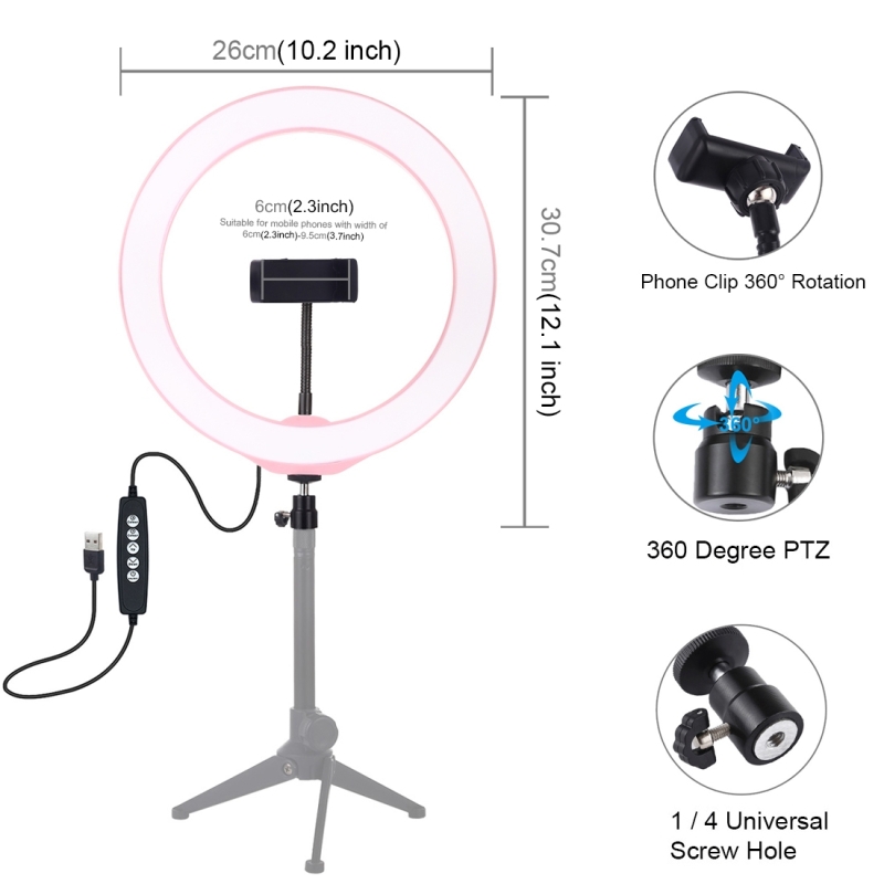 Led Ring Licht Studio Foto Video Dimbare Lamp Statief Stand Led Licht Invullen Camera Selfie Telefoon