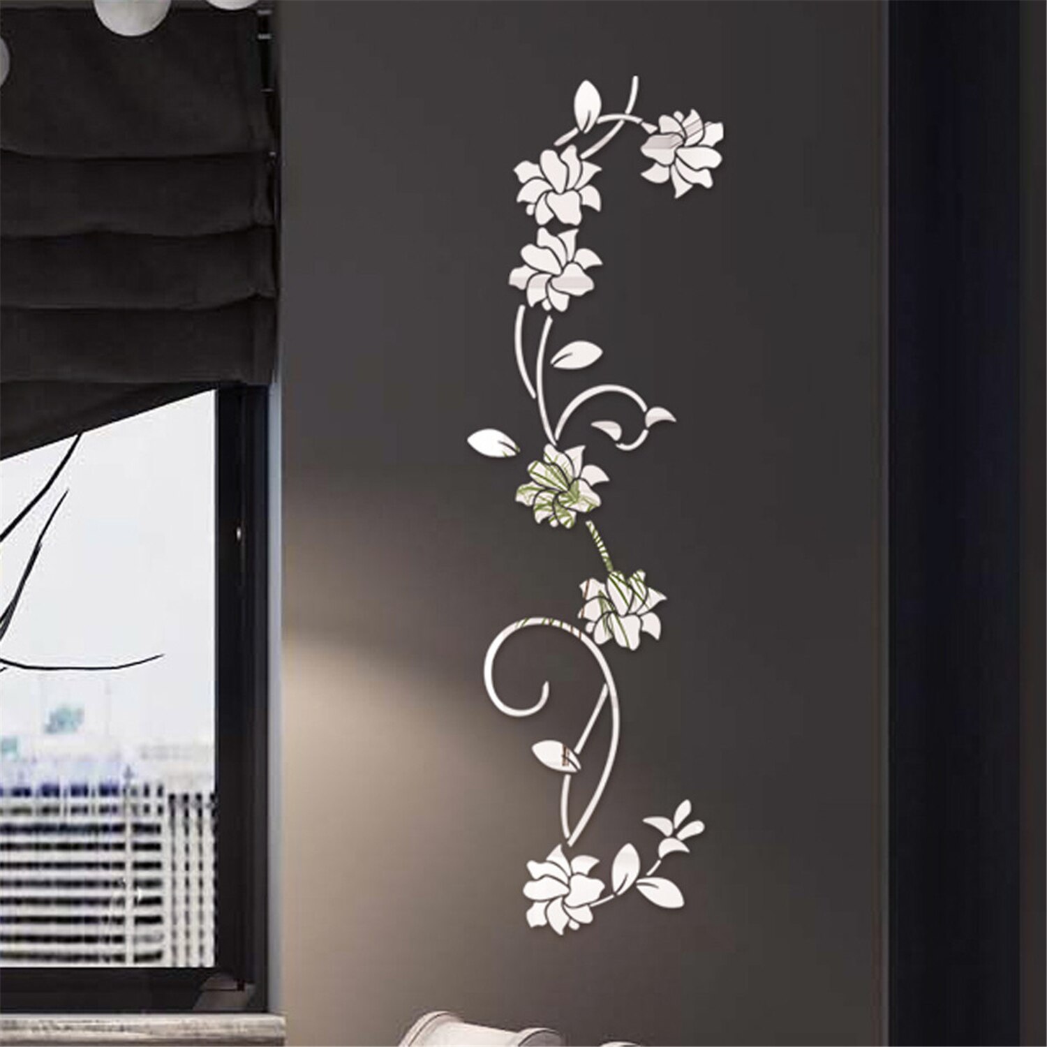 3D Flower Shape Acrylic Wall Sticker DIY Modern Stickers Decoration For Living Room Home
