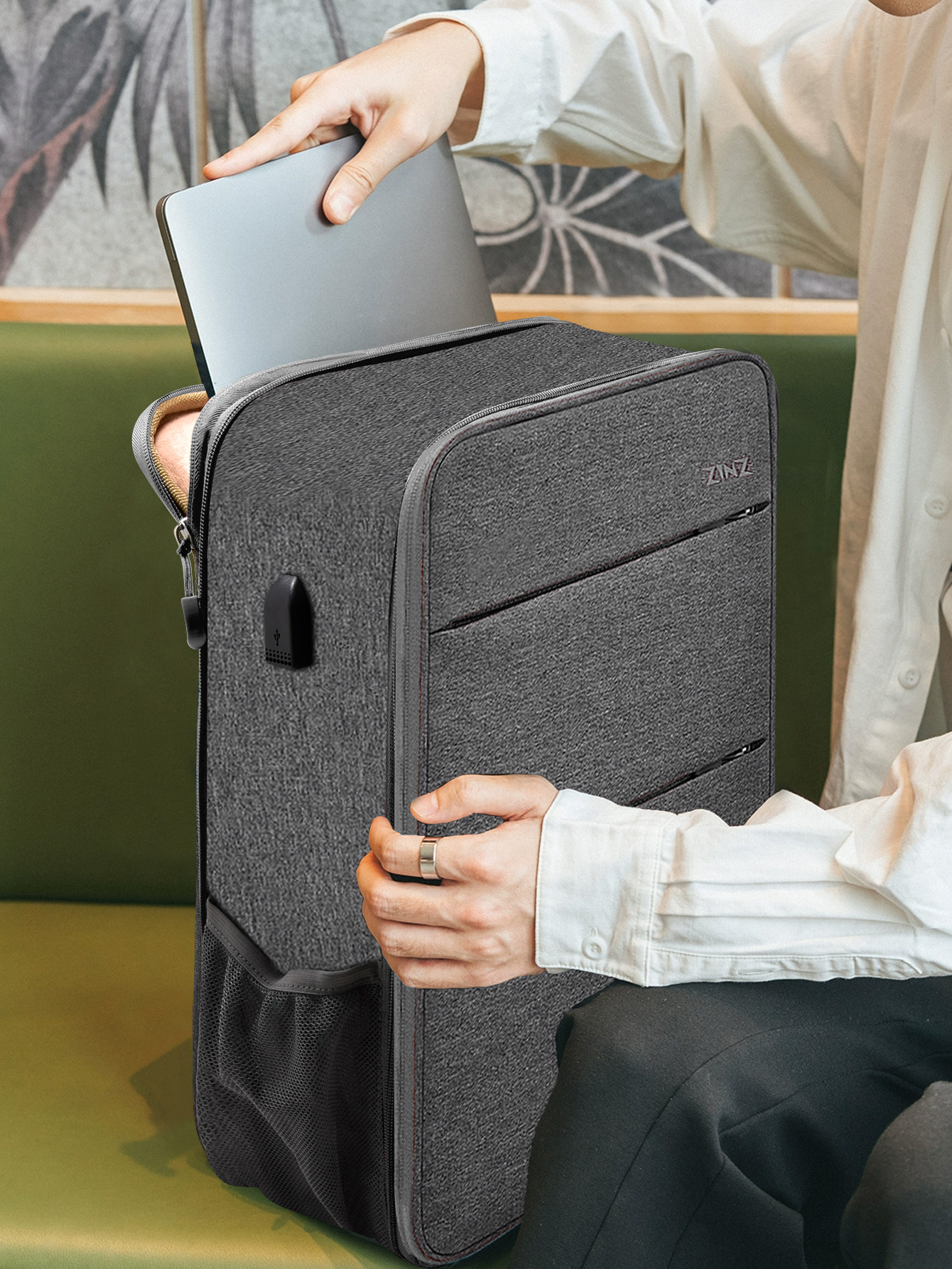 Slim Expandable 15 15.6 16 Inch Laptop Backpack , Spill-Resistant Notebooks Bag for Most 14-16 Inch MacBooks Or Other Computers