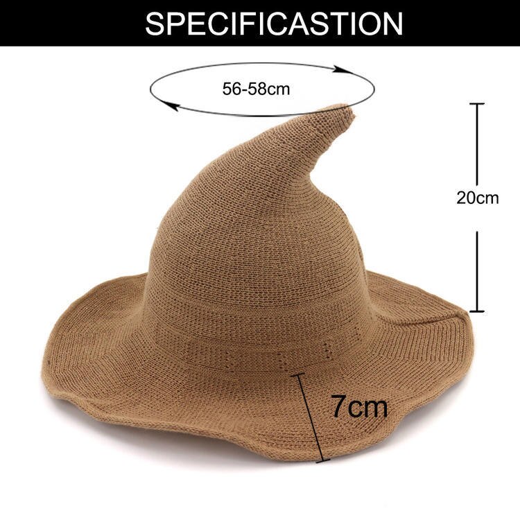 Halloween Witch Hat Men's And Women's Wool Knit Hat Solid Hat