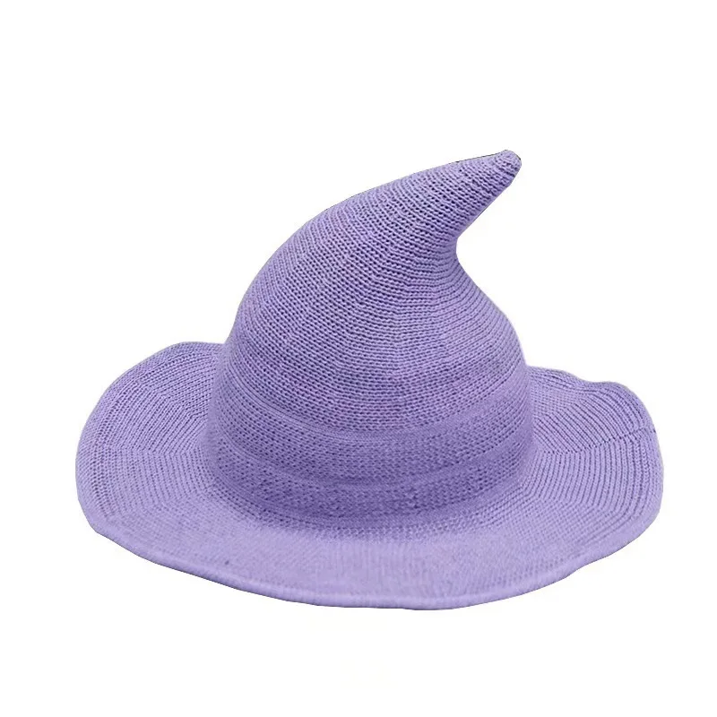 Fashionable Casual Witch Hat Magician Witch Hat Halloween Hat Wool Wizard Hat: Yellow