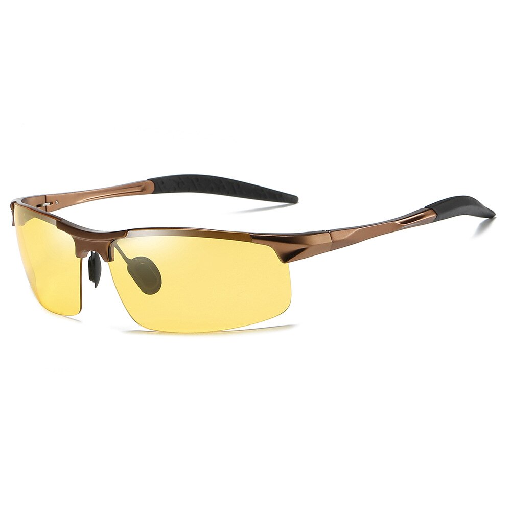 Gafas de visión nocturna de aluminio para reducir el brillo, lentes polarizadas amarillas, gafas nocturnas para conducir en la pesca nocturna, 5933