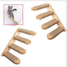 Wall Mounted Cat Climbing Ladder Cat Jumping Platform Frame Pet Furniture Play House Cat Stairs Steps Climbing Shelf Cat Toys
