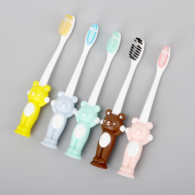 4Pcs Children's Toothbrush Soft Toothbrush Tooth Cartoon Training Toothbrush Baby Clean Mouth Care