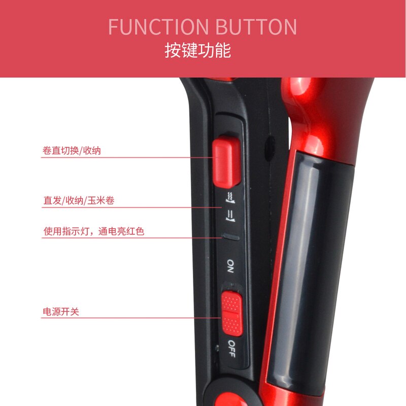 2 in 1 Hair Splint Curly Hair Straightener Multifunction Electric Magic Curler Automatic Curling Iron Hair Straightener Brush