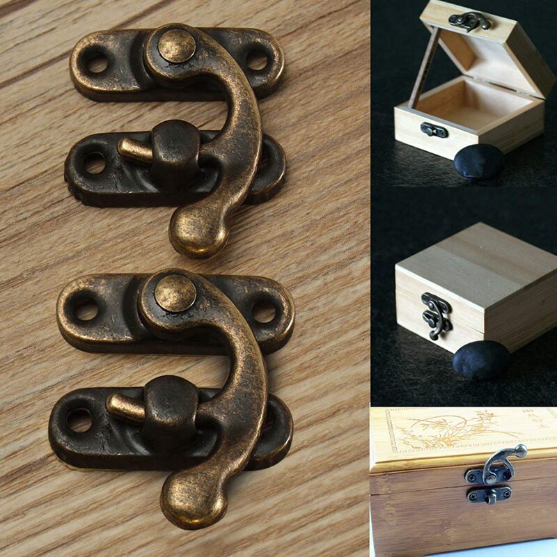 Cierres de pestillo decorativos para muebles, caja de madera, cierre de candado con tornillos, 100 piezas