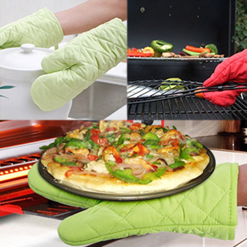 Ovenwanten met hoge temperatuur, katoenen isolatie, dikke 1pc keukenbenodigdheden, magnetron handschoenen, effen