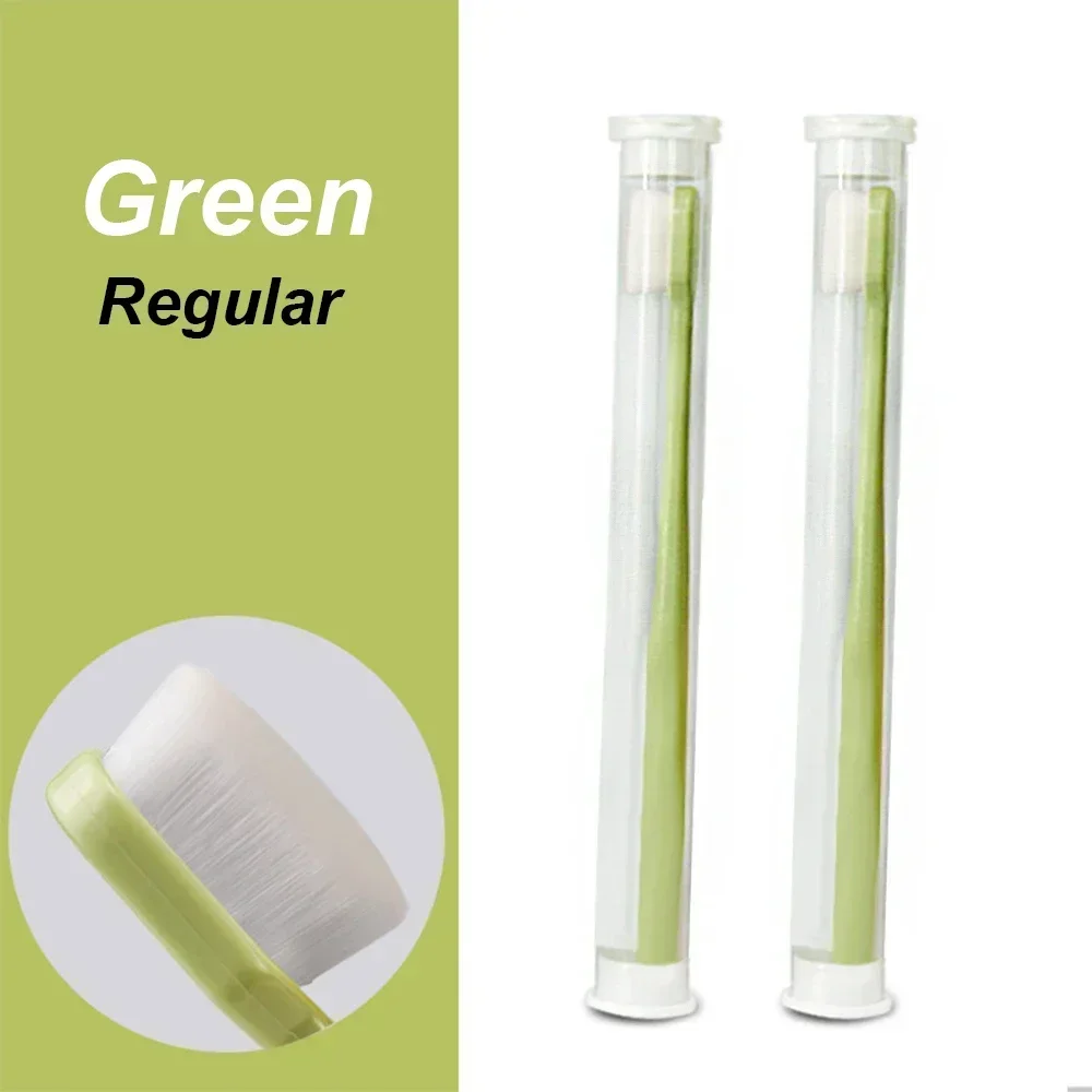 10Pcs Ultra-fine Toothbrush Micro Soft Fiber Portable Healthy Million Bristle Nano Whiten Teeth Box Adult Bamboo Toothbrushes: Brown