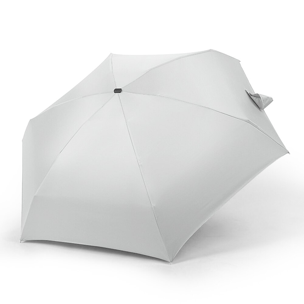 6 Ribs Mini Travel Golf Umbrella Lightweight Folding Umbrella UV Protection Umbrella for Sun Rain Golf Umbrella Men: White