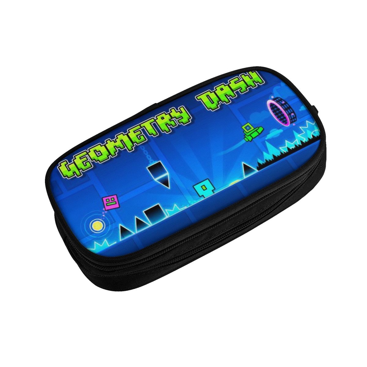 Geometry Dash etui dubbellaags grote capaciteit voor school etui perfecte: Beige
