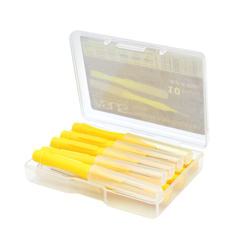 1 Set of 10pcs Interdental Brushes Between Teeth Floss Pick Care Brushes (Yellow): Yellow