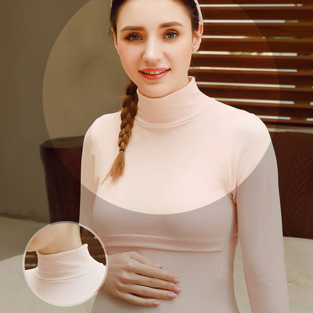 Vrouwen Moederschap Tshirt Vrouwen Mom Zwangere Borstvoeding Kleding Lange Mouwen Tops Hoge Kraag Borstvoeding T-shirt Nachtkleding