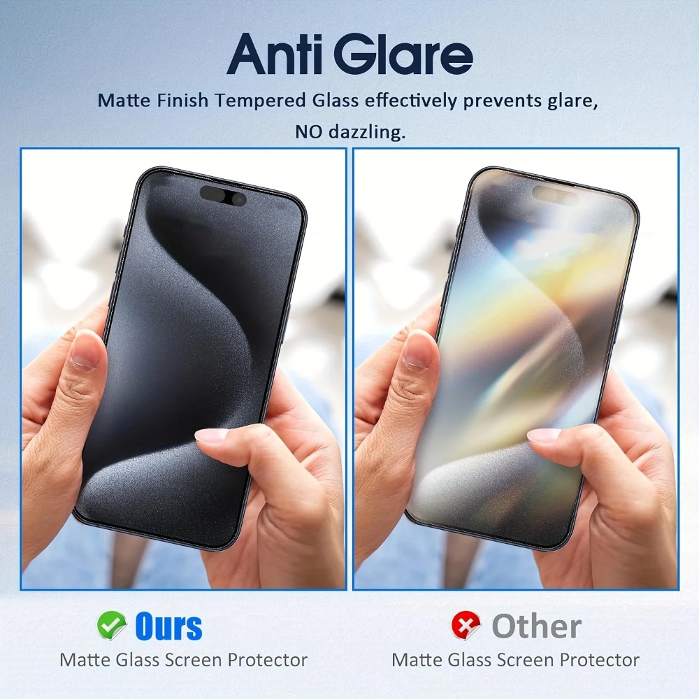 4 pezzi di vetro temperato opaco per IPhone15 pro Max 15 14 13 pro14 più 12 11 XS Max XR X anti-impronte per iPhone 12 13 mini