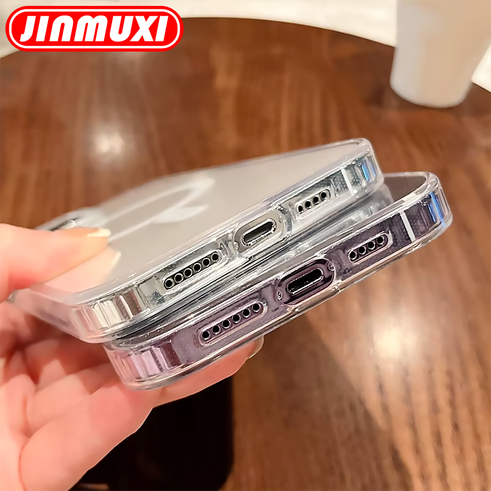 Funda transparente para carga inalámbrica Magsafe para Apple iPhone 16 15 14 13 12 11 Pro Max Plus Mini funda transparente acrílica magnética