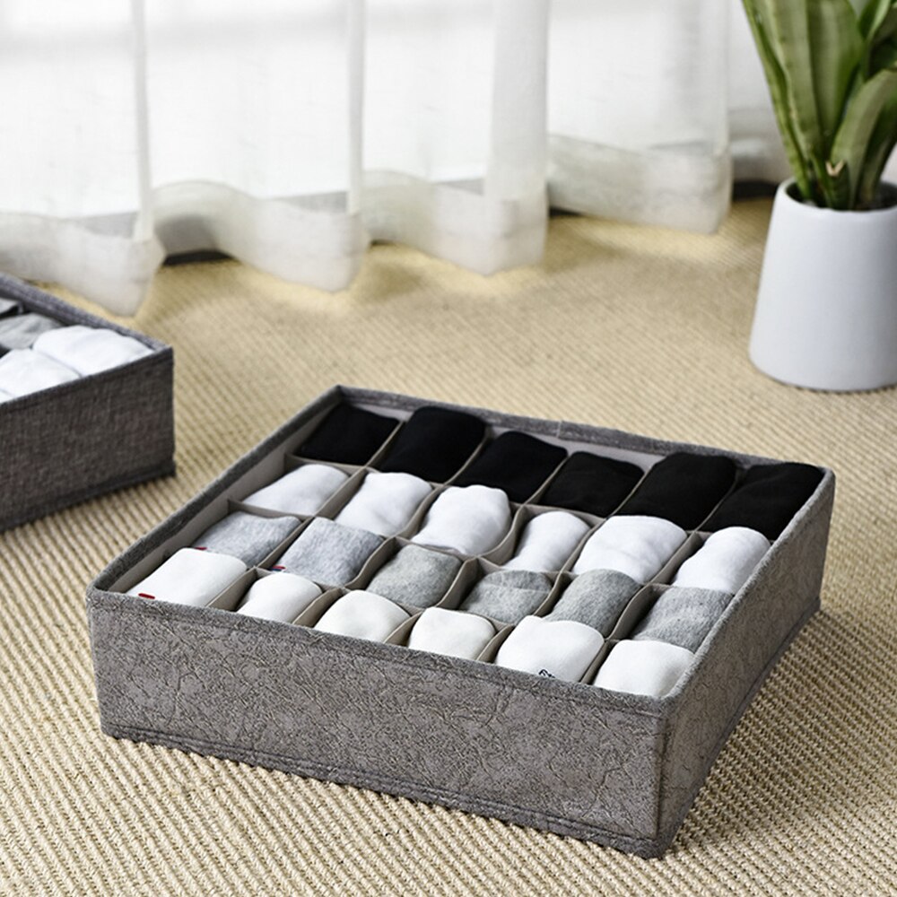24 Compartment Closet Drawer Organizer Underwear Socks Wardrobe Storage Box Divider Ties Socks Storage Box for Dormitory closet