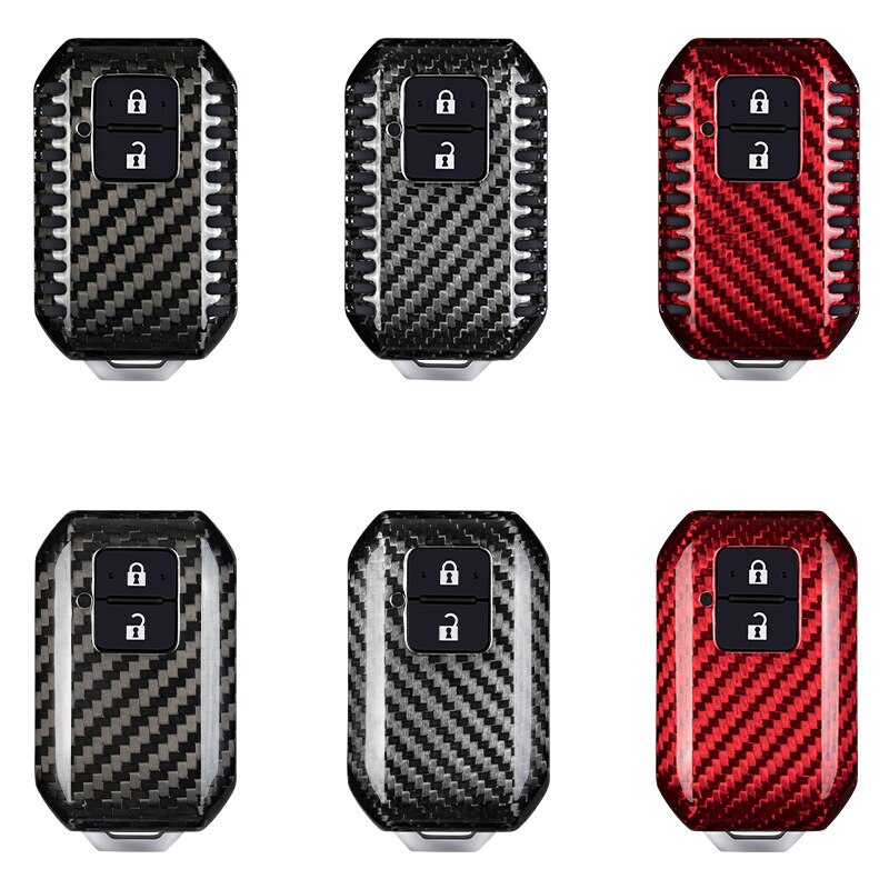 Real Carbon Fiber Car Remote Key Case Key Cover Voor Suzuki Swift Wagon R Monopoly Keyless Houder bescherming
