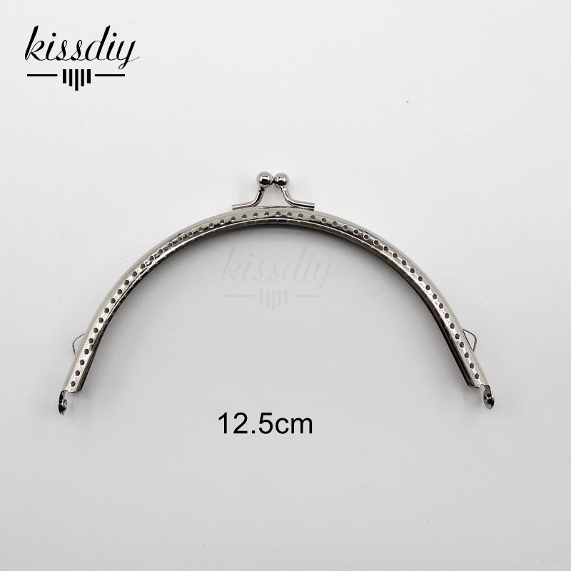 20 sztuk 6.5/8.5/10.5/12.5/15.5CM błyszczący srebrny podstawowe półkole torebka metalowa rama pocałunek blokada zapięcia DIY akcesoria robić toreb 5 rozmiar