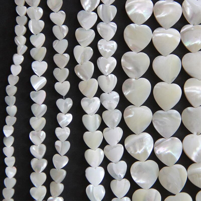 20Pcs Natural White Shell Pearl Heart Shape Beads for Jewelry Making DIY Bracelet Necklaces Jewelry DIY Craft For Female