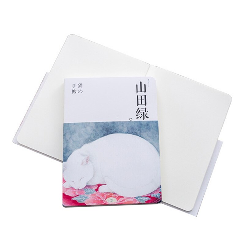 Japansk katt anteckningsbok papper skiss bok kontor skolmaterial tom vintage skissbok dagbok ritning målning 80 ark