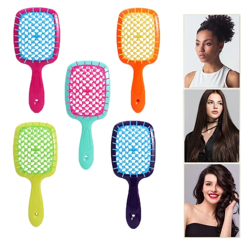 Air Cushion Comb Hair Massage Wet Dry Comb Anti-static Hollow Out Wet Curly Hair Brushes Barber Styling Tool