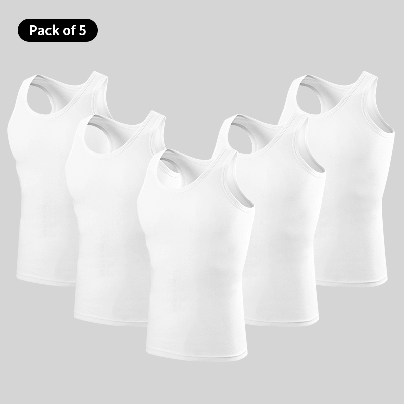 1/3/5 Piece Men's Cotton Sports Skinny Vest Teenagers Leisure Joker Sleeveless T Men's Fitness Training Simple Top: M / Blue