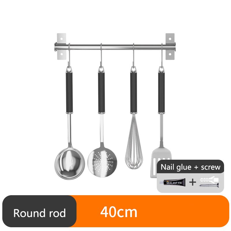 304 stainless steel kitchen rack, pot rack, wall-mounted punch-free cutting board, tool rack kitchen appliances: 40mm