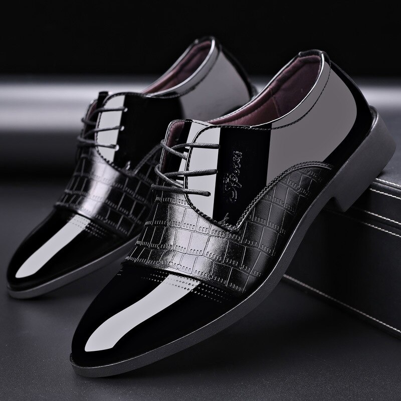 hommes en cuir chaussures formelles à lacets chaussures habillées Oxfords rétro chaussures travail chaussures hommes chaussures habillées