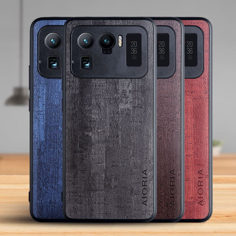 Case Voor Xiaomi Mi 11 Ultra Funda Luxe Vintage Schors Patroon Lederen Telefoon Cover Voor Xiaomi Mi 11 Ultra Case Coque