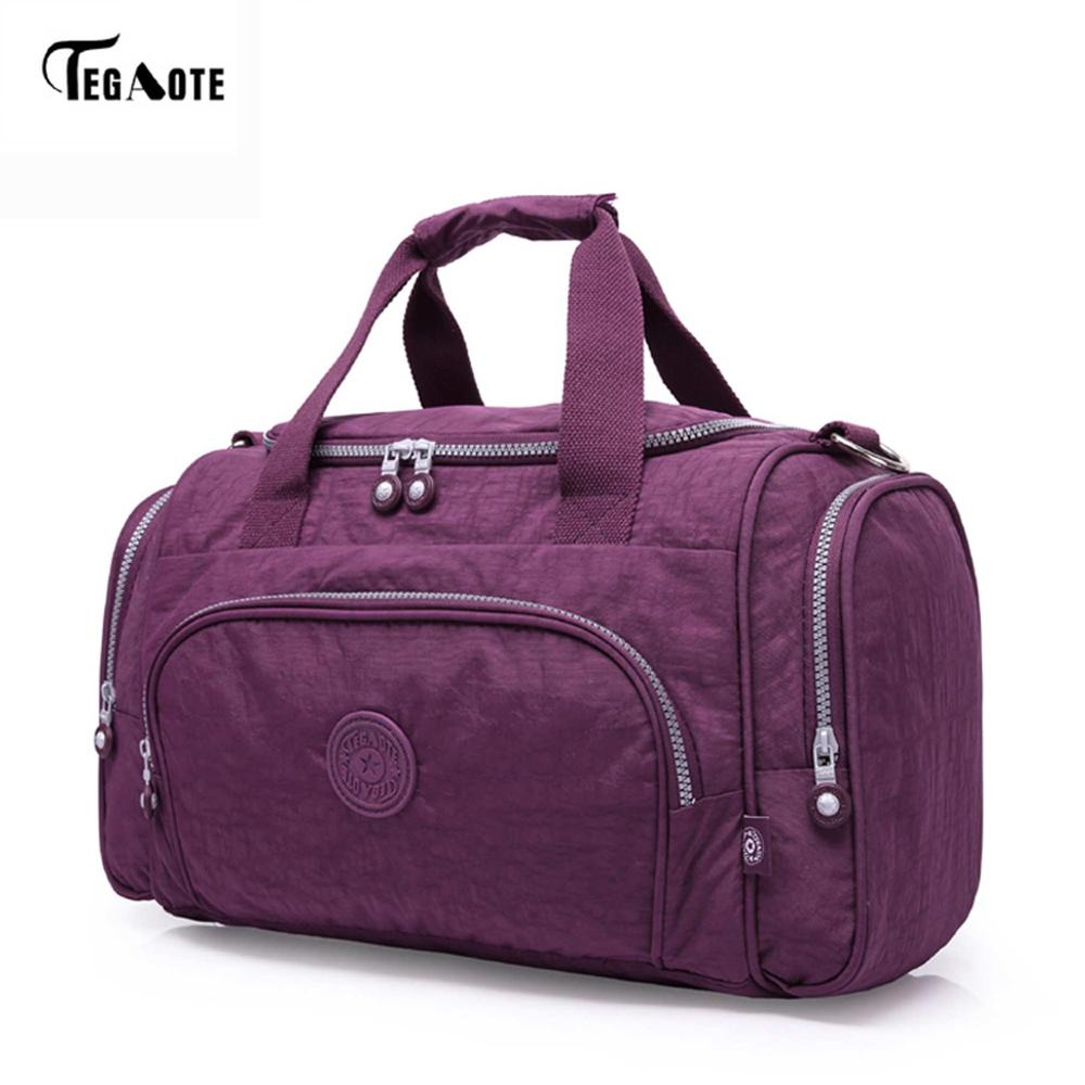 TEGAOTE Men's Travel Bag Zipper Luggage Travel Duffle Bag Latest Style Large Capacity Male Female Portable Travel Tote: Purple