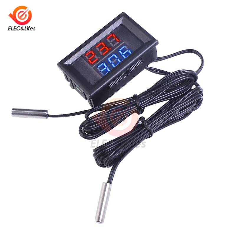 4-28V 3/4 Bit Precision LED Digital Temperature Controller thermostat Cooler Heater thermoregulator w/Dual NTC Waterproof Probe