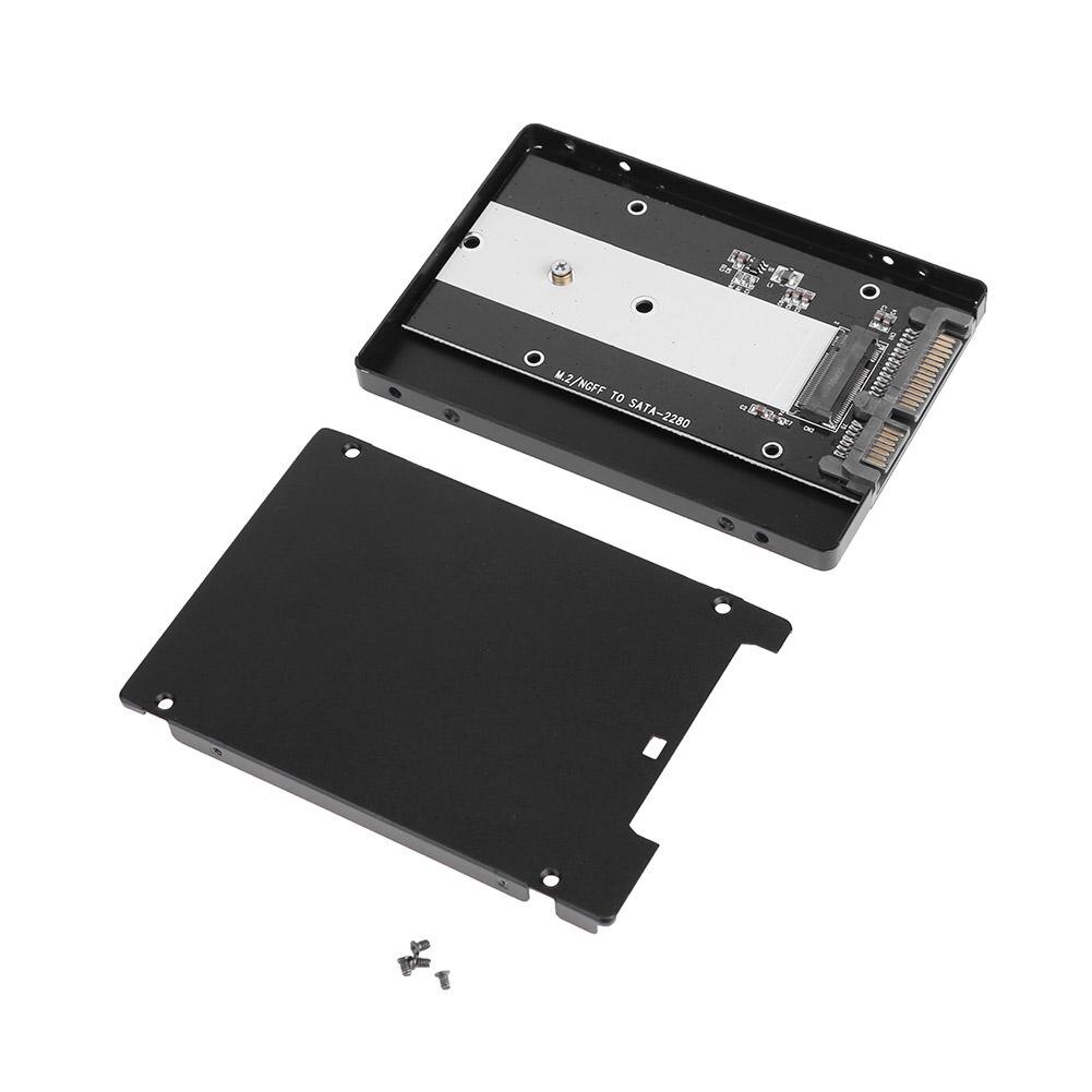 Adaptador M.2 NGFF a SATA 2,5 SSD de 3,0 pulgadas, carcasa de aluminio para caja de disco duro de estado sólido 2242/2260/2280